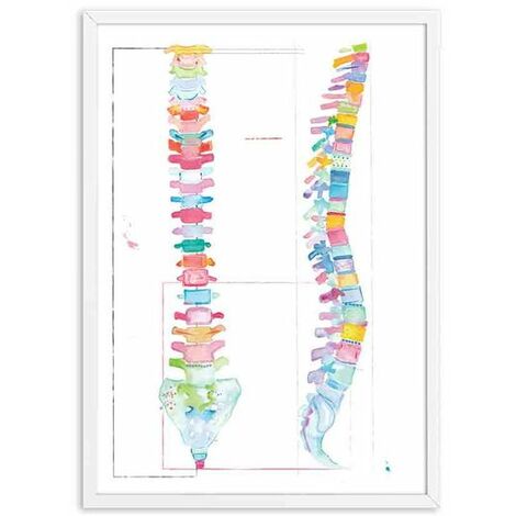 Affiche murale d&39anatomie de la colonne vertébrale, image médicale, Muscle physique, Vintage, toile nordique imprimée, peinture de chiropracteur, décor moderne,15x20CM No Frame,Bourgogne