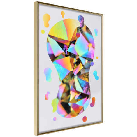 Affiche Murale Encadrée "Abstract Light Bulb" 21 x 30 cm Or