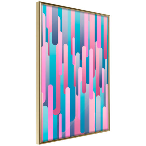 Affiche Murale Encadrée "Abstract Skyscrapers" 21 x 30 cm Or