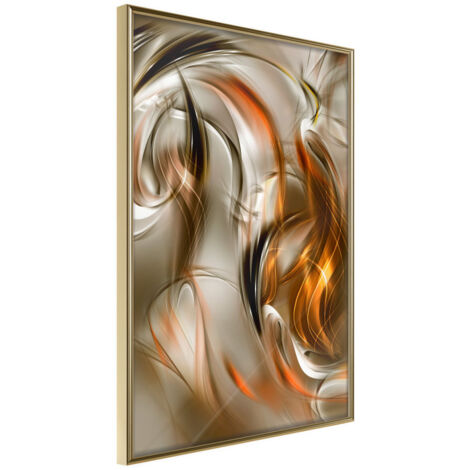 Affiche Murale Encadrée "Amber Breeze" 21 x 30 cm Or