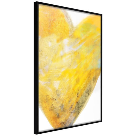 Affiche Murale Encadrée "Amber Heart" 21 x 30 cm Noir