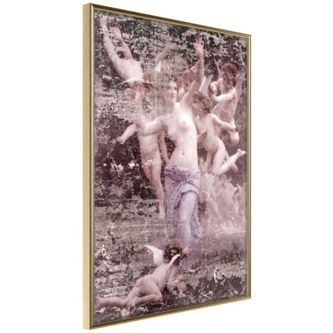 Affiche Murale Encadrée "Angels in Love" 21 x 30 cm Or