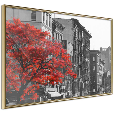 Affiche Murale Encadrée "Autumn Colours II" 30 x 20 cm Or