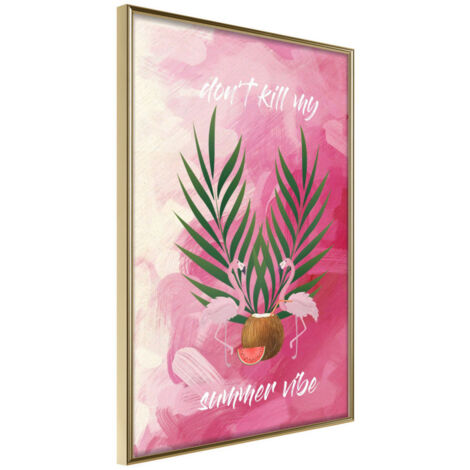 Affiche Murale Encadrée "Back to the Summer" 21 x 30 cm Or