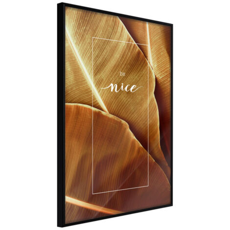 Affiche Murale Encadrée "Banana Leaves with a Message Sepia" 21 x 30 cm Noir