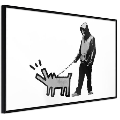 Affiche Murale Encadrée "Banksy Choose Your Weapon" 30 x 20 cm Noir