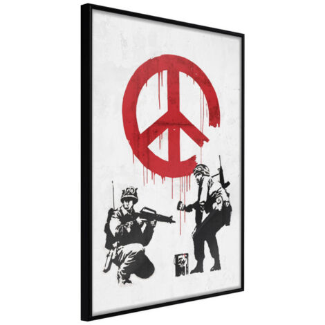 Affiche Murale Encadrée "Banksy CND Soldiers II" 21 x 30 cm Noir