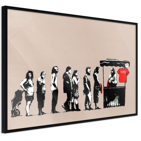 Affiche Murale Encadrée "Banksy Festival" 30 x 20 cm Noir