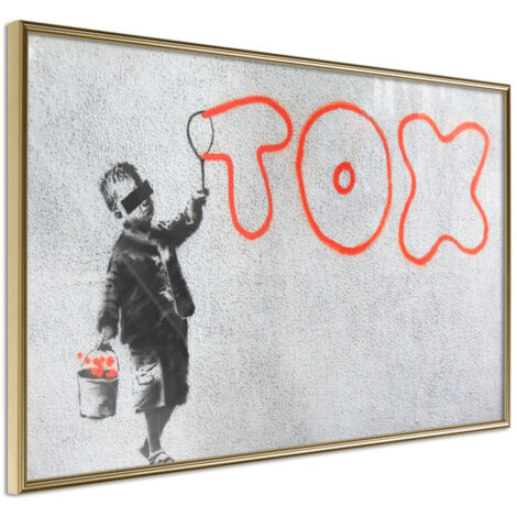 Affiche Murale Encadrée "Banksy Tox" 30 x 20 cm Or
