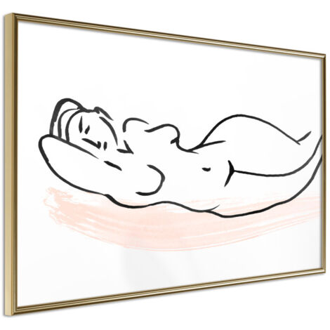 Affiche Murale Encadrée "Baroque Shapes" 30 x 20 cm Or