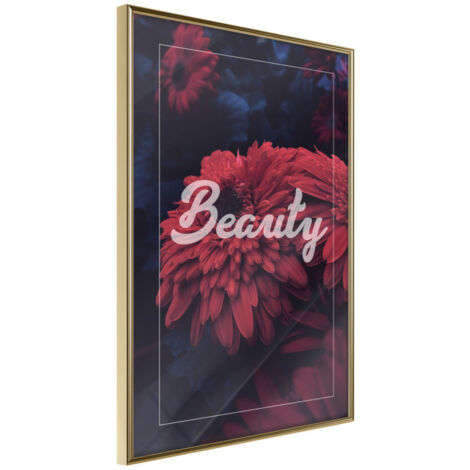 Affiche Murale Encadrée "Beauty of the Flowers" 40 x 60 cm Or