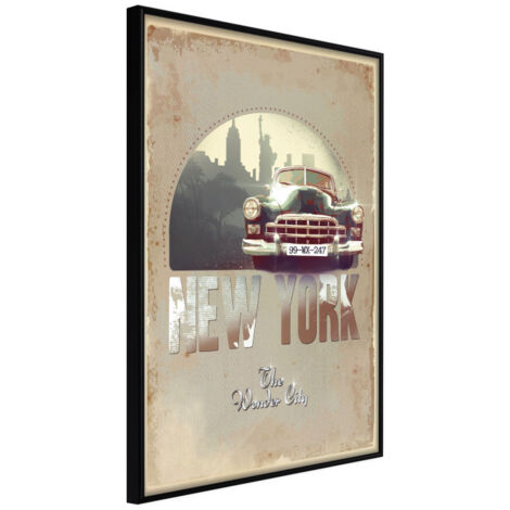 Affiche Murale Encadrée "Big Apple" 30 x 42 cm Noir