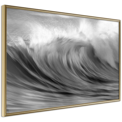 Affiche Murale Encadrée "Big Wave" 30 x 20 cm Or