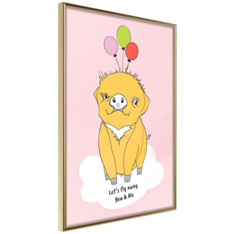 Affiche Murale Encadrée "Birthday Wish" 21 x 30 cm Or
