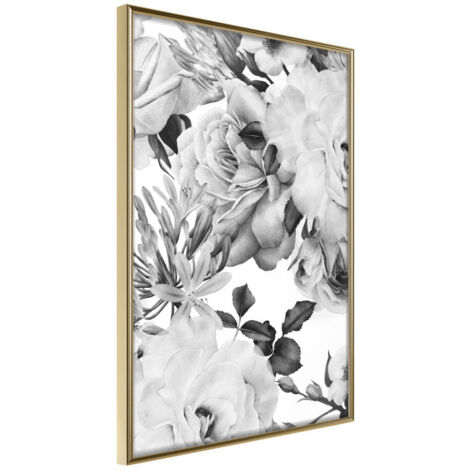 Affiche Murale Encadrée "Black and White Nature" 21 x 30 cm Or