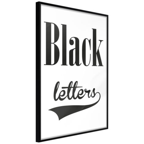 Affiche Murale Encadrée "Black Lettering" 30 x 42 cm Noir