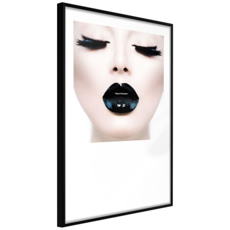 Affiche Murale Encadrée "Black Lipstick" 21 x 30 cm Noir