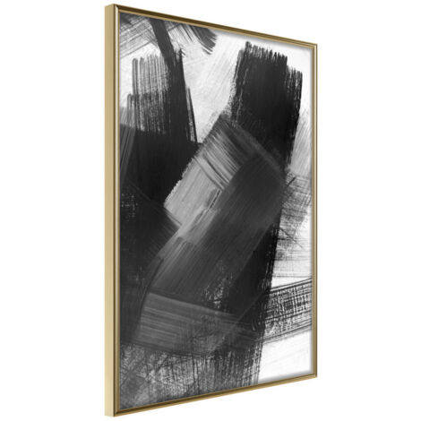 Affiche Murale Encadrée "Black Mosaic" 30 x 42 cm Or