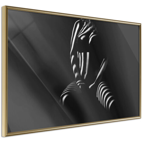 Affiche Murale Encadrée "Blinds Shadow" 45 x 30 cm Or