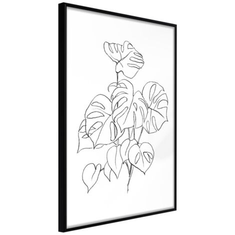 Affiche Murale Encadrée "Bouquet of Leaves" 21 x 30 cm Noir