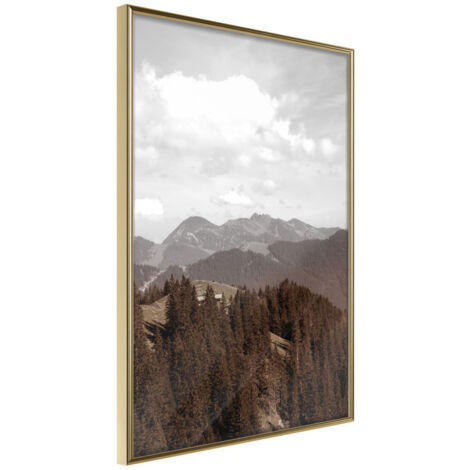 Affiche Murale Encadrée "Breathtaking View" 30 x 42 cm Or