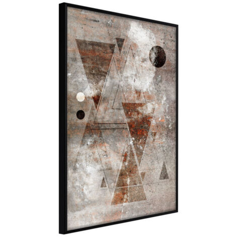Affiche Murale Encadrée "Brick-Built Triangles" 21 x 30 cm Noir