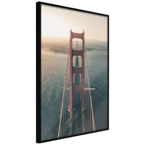 Affiche Murale Encadrée "Bridge in San Francisco I" 30 x 42 cm Noir