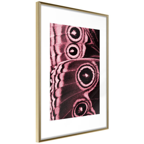 Affiche Murale Encadrée "Butterfly Wings" 21 x 30 cm Or