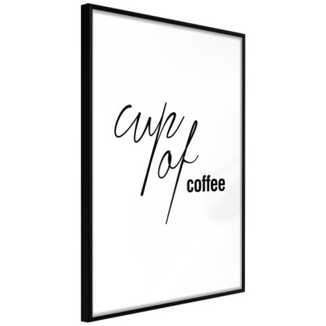 Affiche Murale Encadrée "Caffeine Needed" 21 x 30 cm Noir