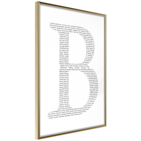 Affiche Murale Encadrée "Capital B" 21 x 30 cm Or