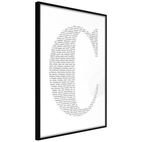 Affiche Murale Encadrée "Capital C" 21 x 30 cm Noir