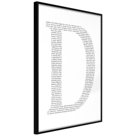 Affiche Murale Encadrée "Capital D" 21 x 30 cm Noir