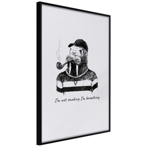 Affiche Murale Encadrée "Captain Walrus" 21 x 30 cm Noir