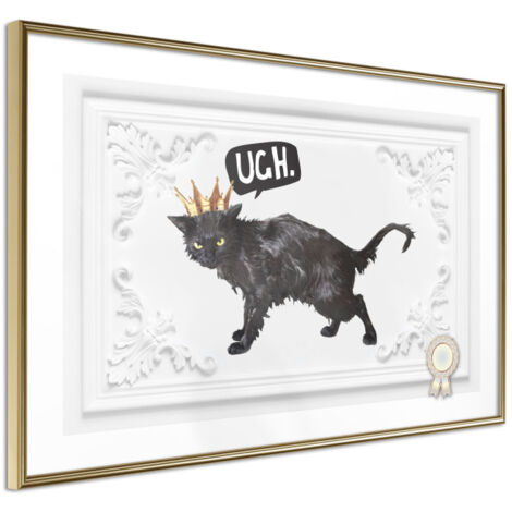 Affiche Murale Encadrée "Cat Rules I" 90 x 60 cm Or