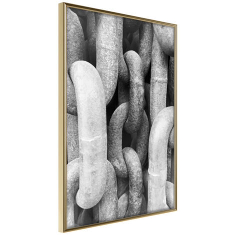 Affiche Murale Encadrée "Chains" 21 x 30 cm Or