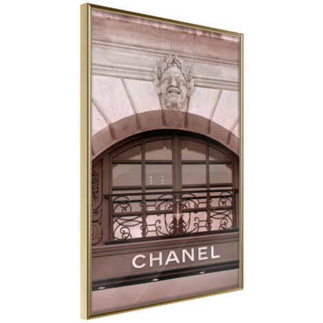 Affiche Murale Encadrée "Chanel" 21 x 30 cm Or