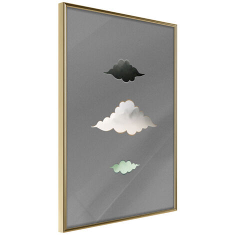 Affiche Murale Encadrée "Cloud Family" 21 x 30 cm Or