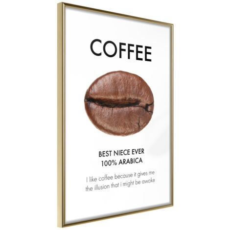 Affiche Murale Encadrée "Coffee I" 21 x 30 cm Or