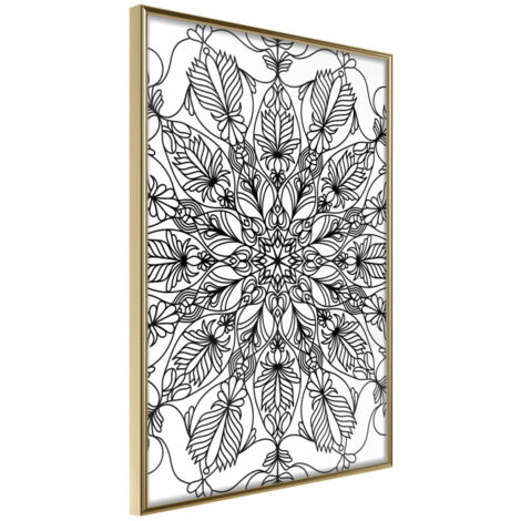 Affiche Murale Encadrée "Colour Your Own Mandala I" 30 x 42 cm Or