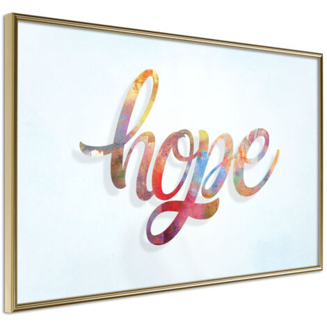 Affiche Murale Encadrée "Colourful Hope" 90 x 60 cm Or