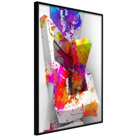Affiche Murale Encadrée "Colours and Shapes" 21 x 30 cm Noir