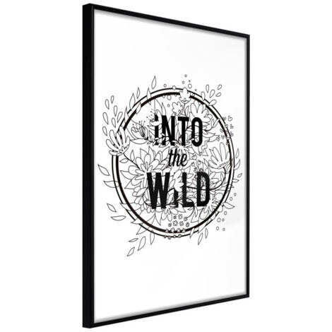 Affiche Murale Encadrée "Connect with Nature" 21 x 30 cm Noir
