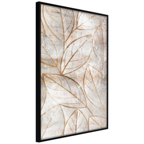 Affiche Murale Encadrée "Copper Leaves" 21 x 30 cm Noir