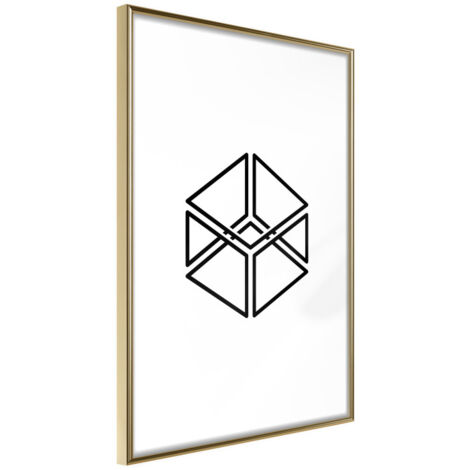 Affiche Murale Encadrée "Count the Squares" 30 x 42 cm Or