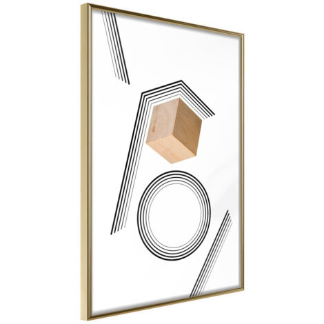 Affiche Murale Encadrée "Cube in a Trap" 30 x 42 cm Or