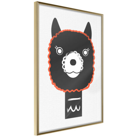 Affiche Murale Encadrée "Cute Smile" 30 x 42 cm Or