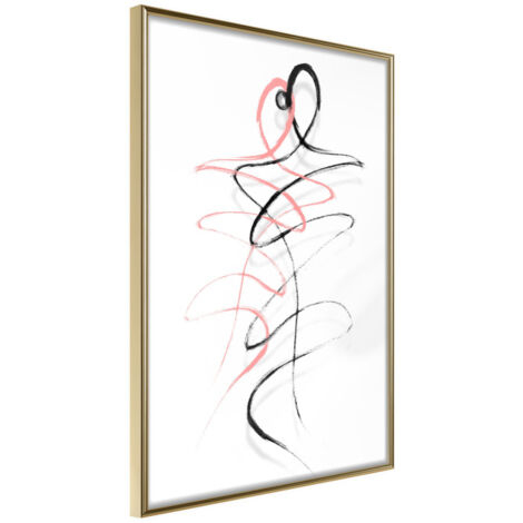 Affiche Murale Encadrée "Dancing Souls" 21 x 30 cm Or