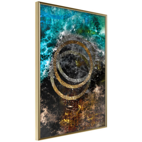Affiche Murale Encadrée "Dark Matter II" 21 x 30 cm Or