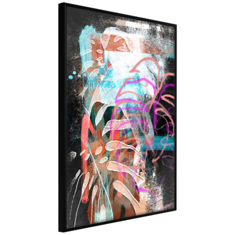 Affiche Murale Encadrée "Disco Leaves" 21 x 30 cm Noir