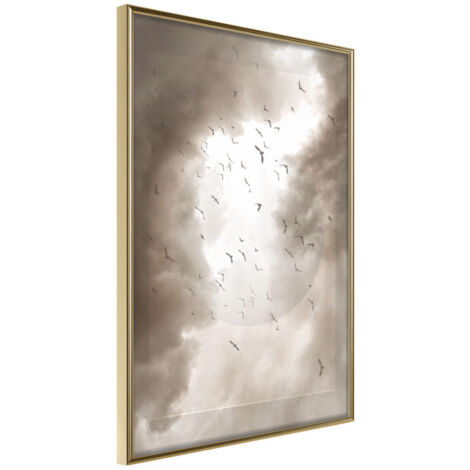 Affiche Murale Encadrée "Disturbed Flight" 21 x 30 cm Or